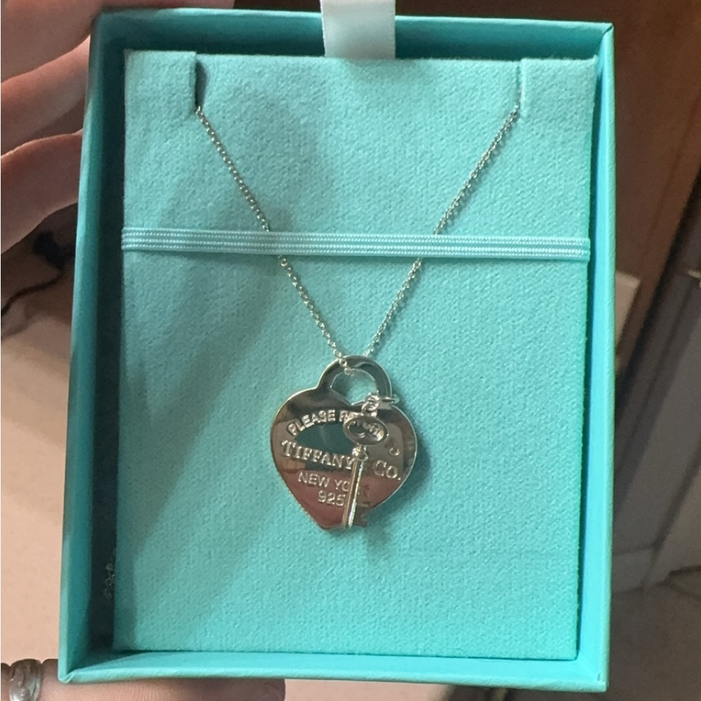 Tiffany & Co. Silver Heart Key Necklace